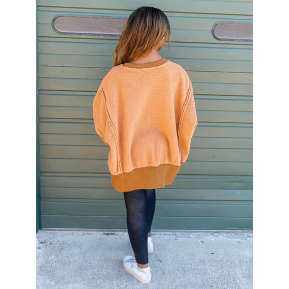 Free People Tan Crew Neck Sweater - Picture 2 of 2